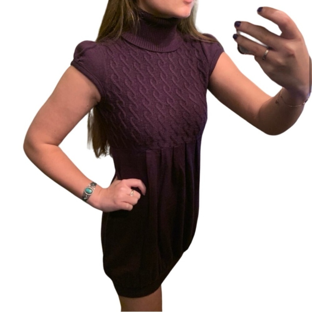 Maroon Turtleneck Sweater Dress Sz XS